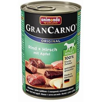 Animonda GranCarno Adult - Comida Húmeda para Perros con Carne de Res y Ciervo con Manzana 400g