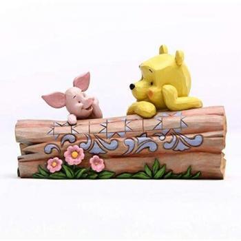 Disney Traditions Pooh and Piglet On A Log Figurine