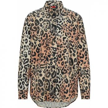 HUGO Brown Oversized Boyfriend Shirt - Size 34