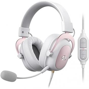 Redragon H510 Zeus White Wired Gaming Headset - 7.1 Surround Sound with Memory Foam Ear Pads and Detachable Microphone