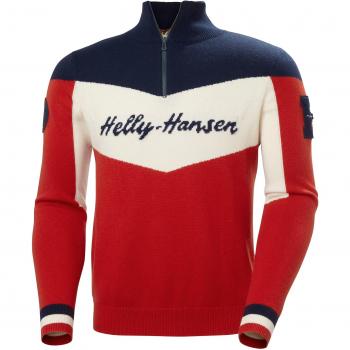 Jersey de hombre Helly Hansen Apres Knitted rojo 1/4 cremallera XXL