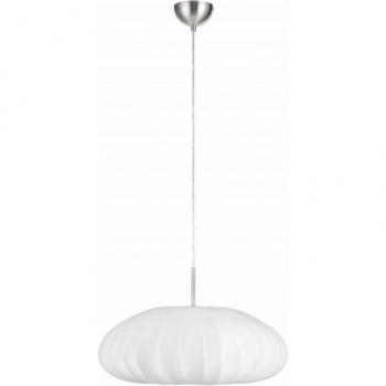 Lámpara colgante de acero MIST con pantalla textil blanca, 1 bombilla