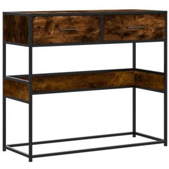 Mesa Consola de Madera de Ingeniería Roble Ahumado 90x35x80 cm