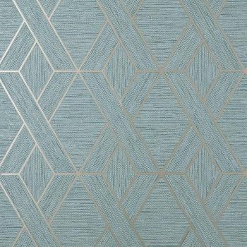 FD43154 MIYA GEO TEAL BLOWN VINYL WALLPAPER