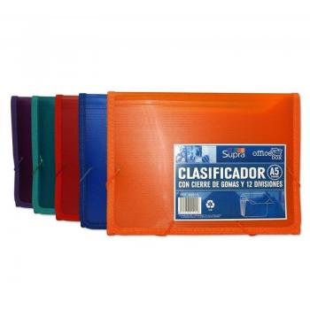 Clasificador con gomas y 12 divisiones A5