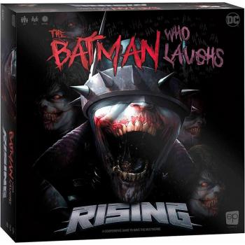 Juego de Mesa DC Cómics Batman Que Ríe - Juego estratégico para 2-4 jugadores, incluye cartas ilustradas, tablero temático, fichas de personajes y dados personalizados; recomendado para mayores de 14 años