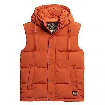 Chaleco de Plumas con Capucha Superdry Everest Naranja Hombre S