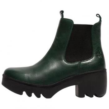 Classic Fly London Trigfly P501514004 Green Block Heel Ankle Boots for Women