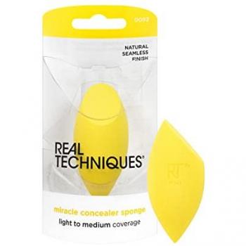 Esponja Correctora Real Techniques Miracle Concealer Sponge - Esponja de maquillaje para corrector líquido y crema, forma alargada para aplicación precisa, 1 unidad, espuma libre de látex