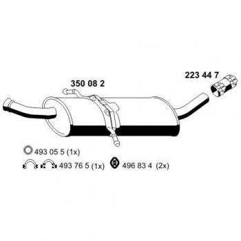 Silenciador intermedio ERNST 350082 para Mercedes-Benz A1694901022