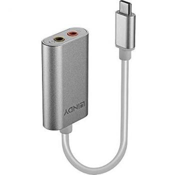Lindy USB Type C Audio Adapter - Silver, 42711