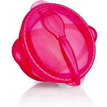Nûby ID5419PINK - Bol con ventosa y tapa