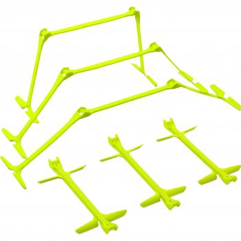 QuickPlay PRO Adjustable Speed Hurdles Set (6 Pack) - 6'', 9'', 12'' Height for Agility and Plyometric Training
