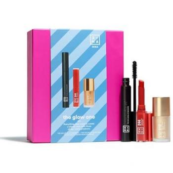 3INA - The Glow One Kit - Set de Maquillaje que incluye The Color Lip Glow 244 (labial), The 24H Level Up Mascara (máscara de pestañas) y The No-Rules Cream Highlighter