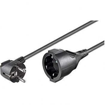 Cable Alargador de Alimentación Schuko 5 Metros, H05VV-F 3G1.5mm², Negro