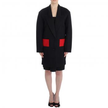 KAALE SUKTAE Black Coat Trench Long Draped Jacket Blazer - IT42|M