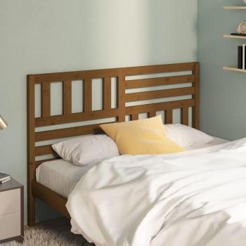 Cabecero para cama de madera maciza de pino en color ámbar, dimensiones 166x4x100 cm