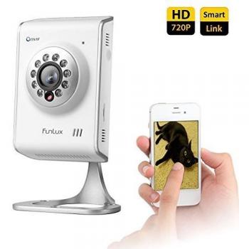 funlux 720P HD 1,000,000 pixels Vigilancia Juego inalámbrico con Wireless Wi-Fi cámara de red IP WiFi día y noche y smartphone iphone Acceso remoto en segundos