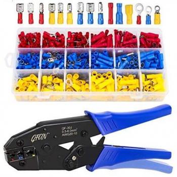 Qfun Alicates de Terminales Crimpadora de Alambre kit, AWG20-10