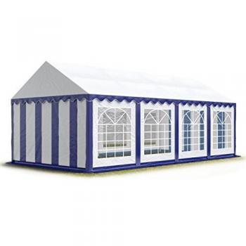 Carpa para fiestas TOOLPORT 4x8 m, lona PVC 700 N, impermeable, azul-blanco