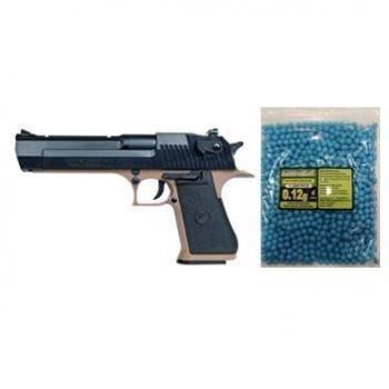 Desert Eagle 50AE Corps TAN muelle Cybergun MAS Bolsa de 1000 bolas Golden eagle de 6mm y 0,12 gr