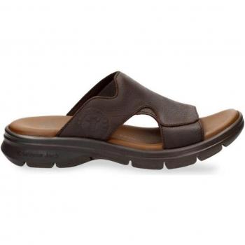 Sandalias de hombre Panama Jack Robin en piel con forro sintético, color marrón oscuro, talla 44