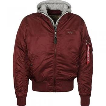 Alpha Industries MA-1 D-Tec Bomber Jacket - Burgundy, Large