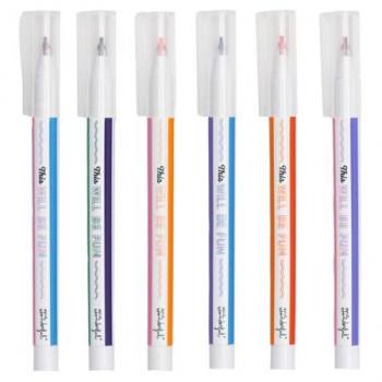 Rotuladores Doble Punta Mr. Wonderful: Set de 6 para Dibujar Trazos con Doble Estilazo