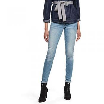 G-Star Women's 3301 Skinny Jeans, Casual Cotton Denim, Light Indigo Aged, Size 23/30