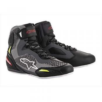 Alpinestars Faster 3 Rideknit Motorcycle Shoes - Black/Grey/Red/Yellow