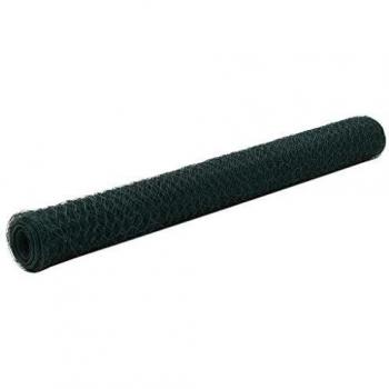 vidaXL Malla Alambre Hexagonal Acero Recubrimiento PVC 25x1.2m Verde Bricolaje