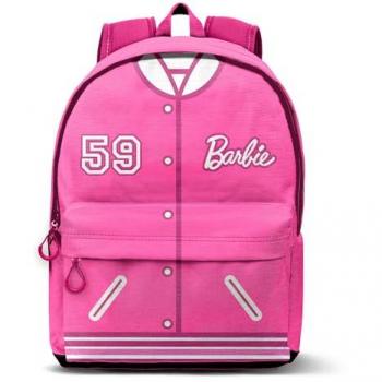 Mochila Varsity Barbie 44cm Karactermania - Alta Resistencia, Rosa, 31 x 44 cm, Capacidad 24 L