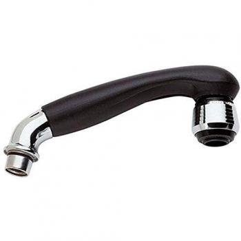 Doccetta monoforo curva negra con detalles cromados, 15 cm x 23 cm, 1 chorro