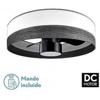 Ventilador DC 24W Olga Blanco y Negro, 3 Aspas, 6 Velocidades, 2390lm, Control Remoto, Memoria y Temporizador