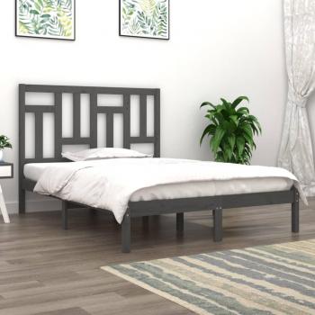 Cama de pino de madera maciza gris 120x200 cm
