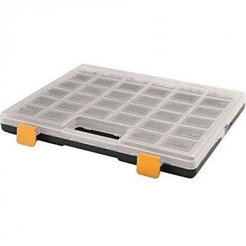 Caja de plástico transparente L 372 x P 314 x H 40 mm, con tapa transparente