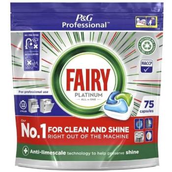 Cápsulas de Lavavajillas Fairy Professional Platinum, 75 Unidades - Limpieza Potente y Brillo Superior, Antical y Eficacia en Grasas Difíciles