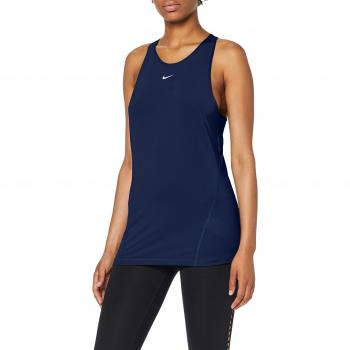 Nike W NP Tank All Over Mesh Camiseta, Mujer, Midnight Navy/Mtlc Red Bronze, S