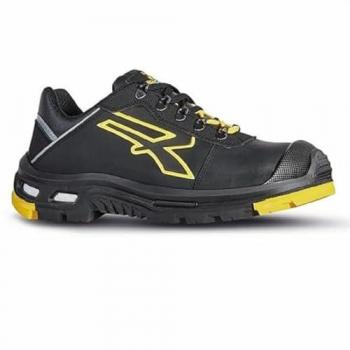 Zapatos de seguridad U-Power Dave S3 HI HRO CI SRC - 42 (EU) - Negro, calzado de trabajo bajo, negro/amarillo