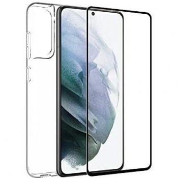 muvit for Change Pack Samsung S21 FE Funda Cristal Soft + Protector de Pantalla Vidrio Templado Plano