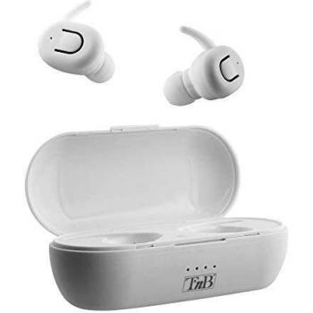 Dude - Auriculares True Wireless Bluetooth 5.0 con Caja de Carga, Color Blanco