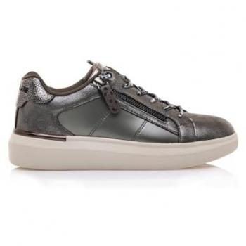 Mariamare - Zapatillas deportivas de mujer 68412 gris con detalle metalizado, cierre con cordones y tipo de puntera redonda