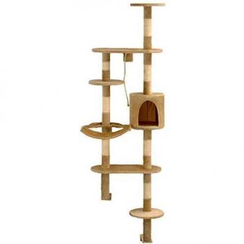 vidaXL Rascador para Gatos de Pared Poste Rascador Sisal 194 cm Beige Mascotas
