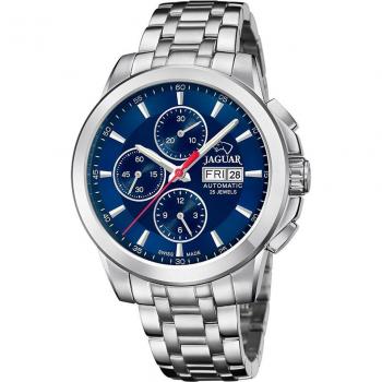 Reloj Automático Jaguar J978/6 para Hombre, Colección Automatic, Esfera Azul, Caja y Pulsera de Acero Plateado