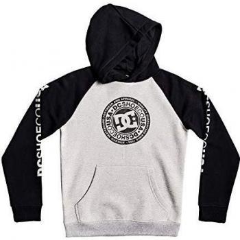 DC Shoes Circle Star - Sudadera con Capucha para Chicos Sudadera con Capucha, Niños, Grey Heather/Black, 12/M