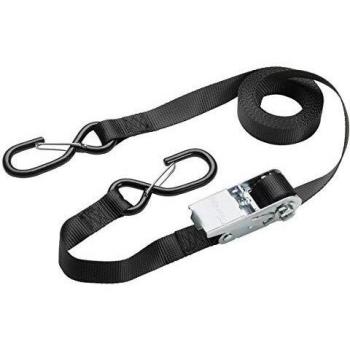 Master Lock 3109EURDAT Cinchas de Amarre con Trinquete y Ganchos, Negro, 5 m x 25 mm