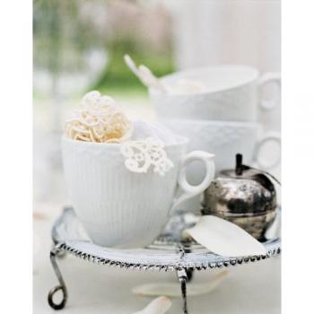 Plato White Fluted Half Lace Ø17 cm