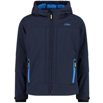 CMP Chaqueta Softshell Fix Hood para niño, color azul, talla 104 (3A00094), ideal para actividades al aire libre, con capucha fija y material resistente al agua y al viento