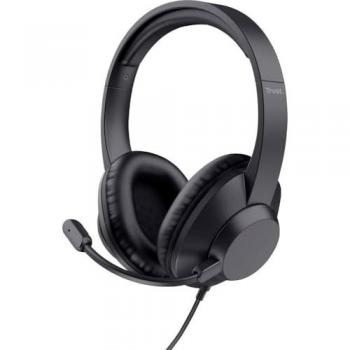 Auriculares Trust Ayda Max USB Alámbricos con Diadema para Oficina y Centro de Llamadas, USB Type-C / USB Type-A, Negro