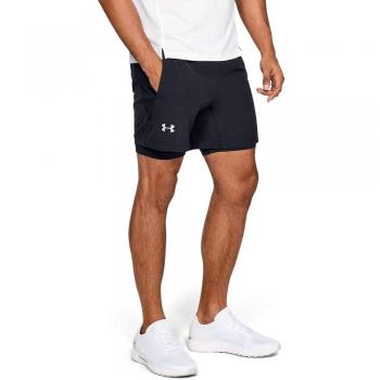 Under Armour UA Qualifier Speedpocket 2-N-1 Short Corto, Hombre, Negro, MD